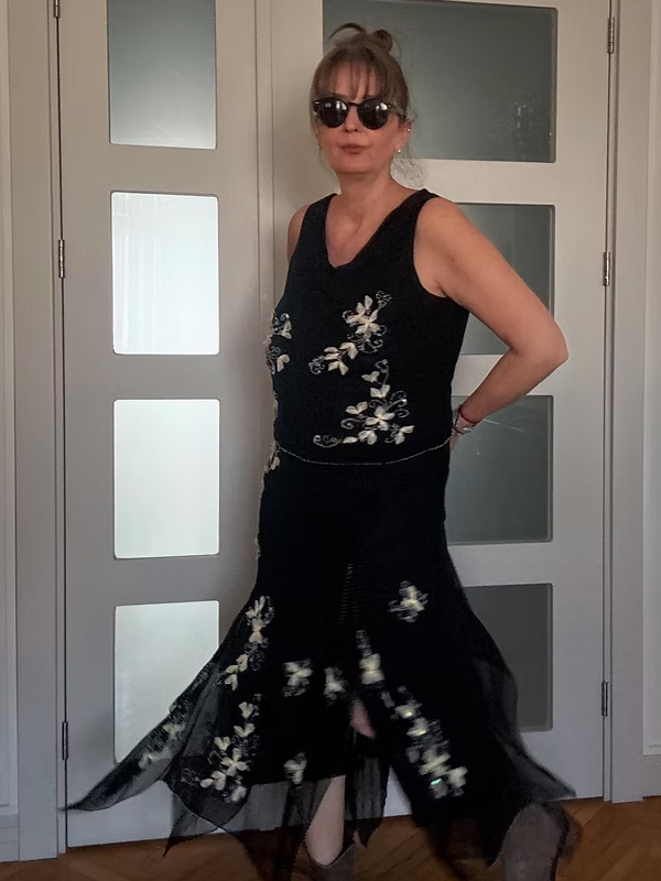 Vintage İpek Şifon Takım