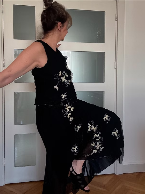 Vintage İpek Şifon Takım