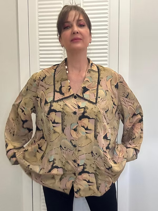 Vintage 80 Özel Dikim Floral Desen Gömlek