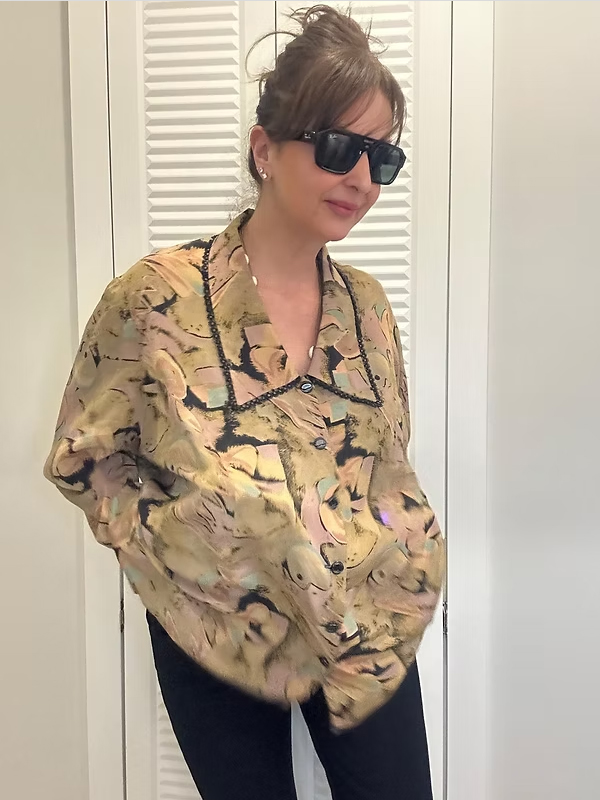 Vintage 80 Özel Dikim Floral Desen Gömlek