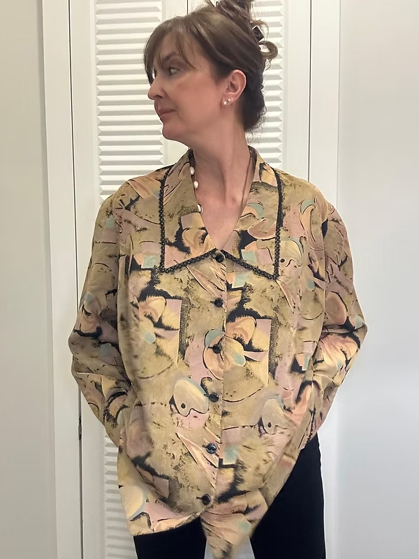 Vintage 80 Özel Dikim Floral Desen Gömlek