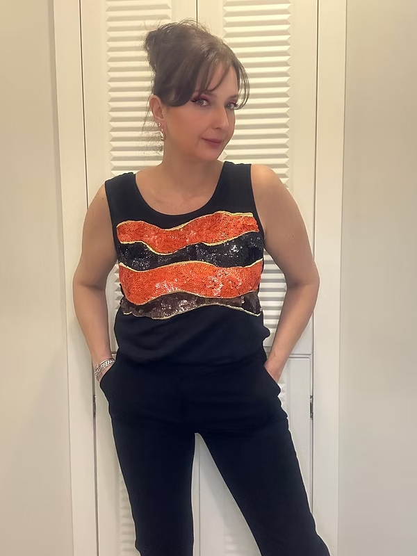 Vintage 80s Beymen Pul İşlemeli Bluz