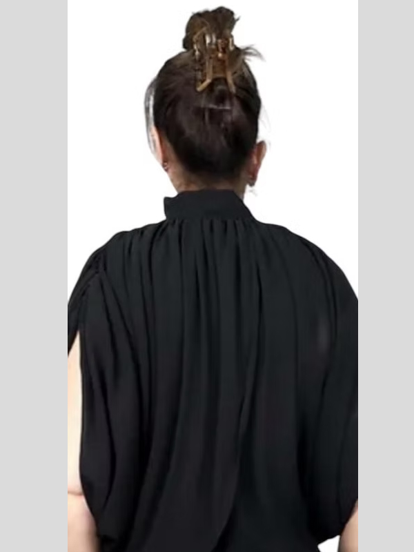 Vintage Şifon Yaka Detaylı Bolero/ Bluz