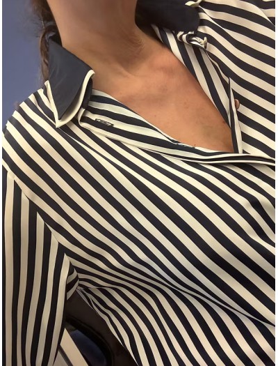 Vintage Çift Yakalı Çizgili Gömlek