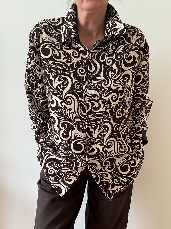 Vintage Taş Düğmeli Gömlek