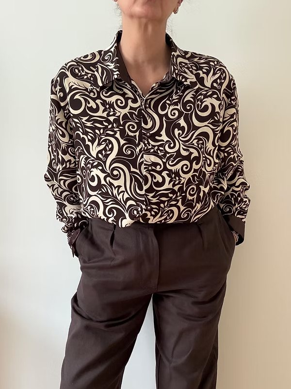 Vintage Taş Düğmeli Gömlek