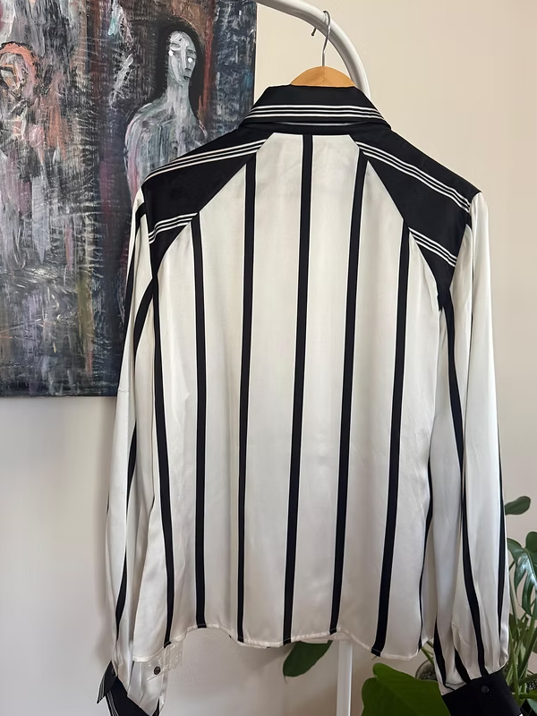 Vakko Çizgili İpek Gömlek