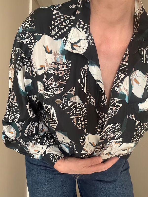 Vintage Made in Italy İpek Gömlek