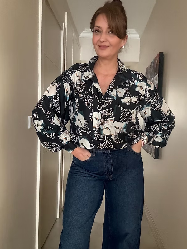 Vintage Made in Italy İpek Gömlek