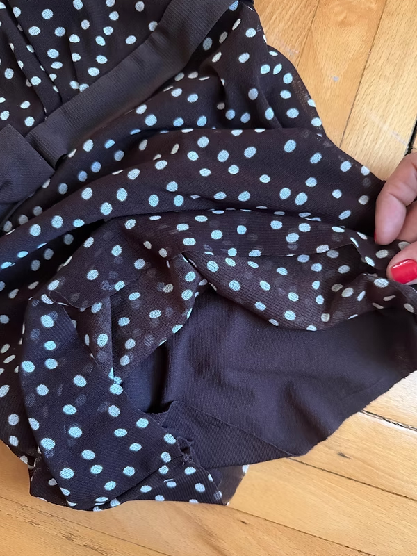 Vintage Puantiye Tül Bluz