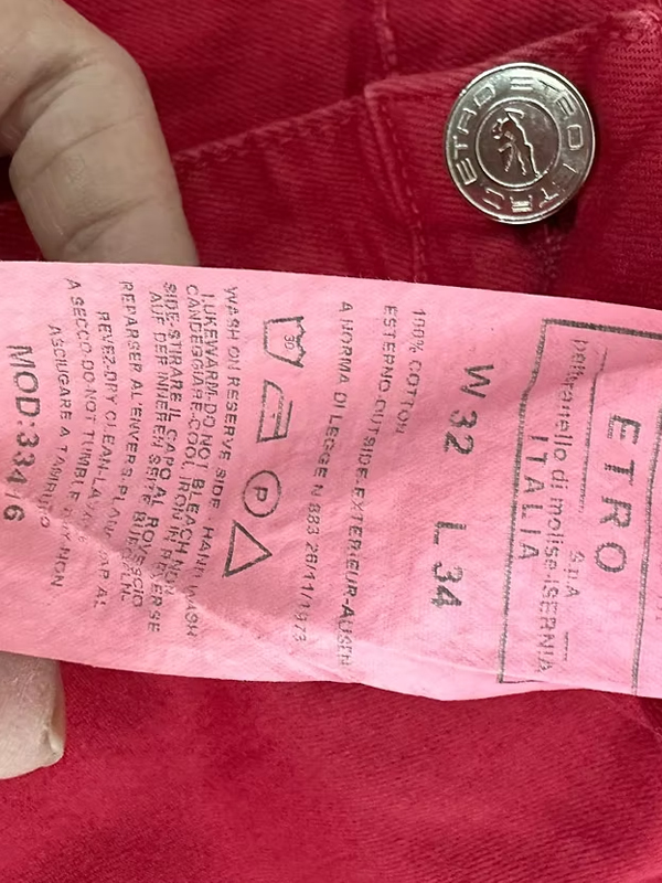 ETRO -Italy Gabardin pantolon