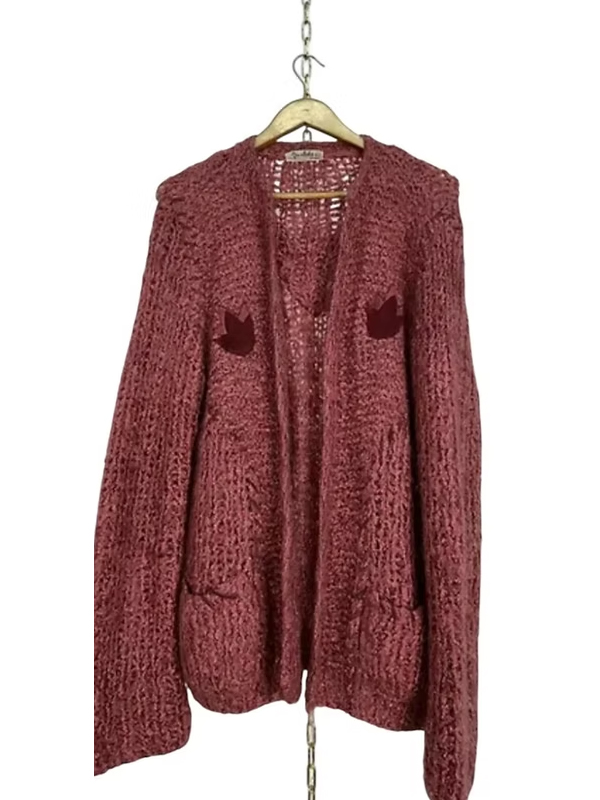 Vintage 80 Süet Detaylı Hırka