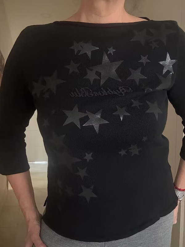 Byblos Blu Yıldız Baskılı ve Boncuklu Kazak