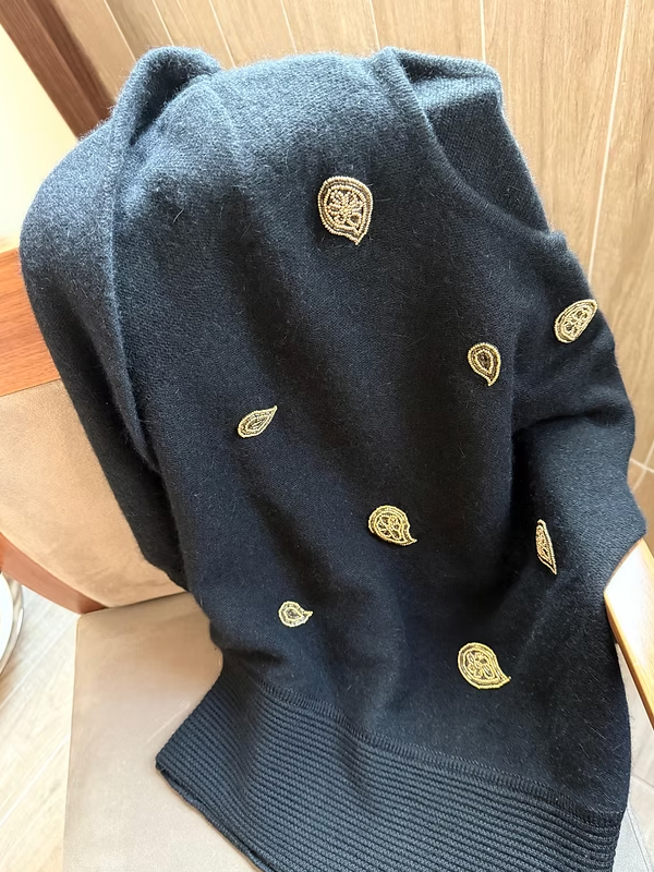 L'Ultima Boncuk işlemeli Kazak