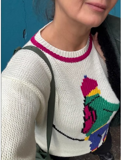 Vintage Kayak Temalı Kazak Vintage Kayak Temalı Kazak