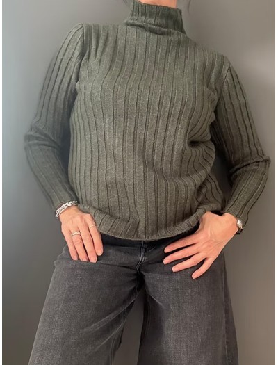 Fitilli Triko Kazak / Haki Fitilli Triko Kazak / Haki