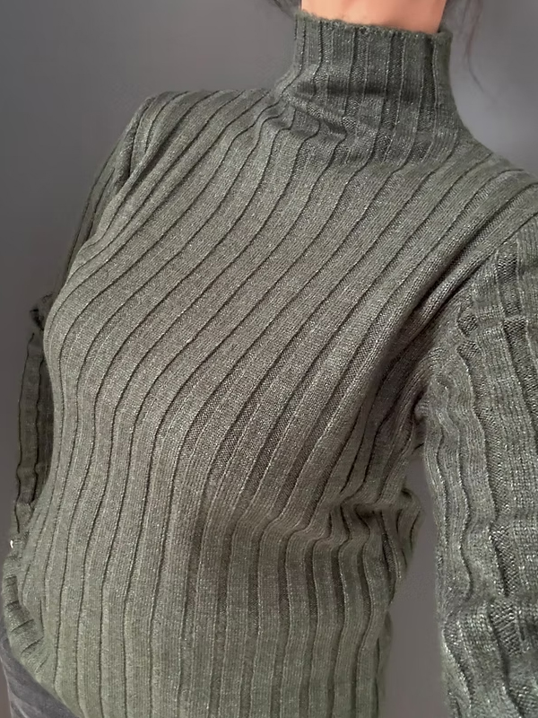 Fitilli Triko Kazak / Haki