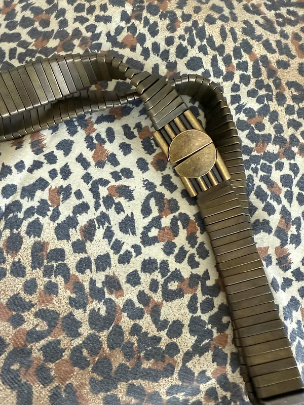 Vintage Lastikli Metal Kemer