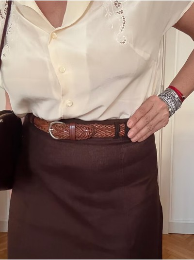 Benetton Örgü Deri Kemer