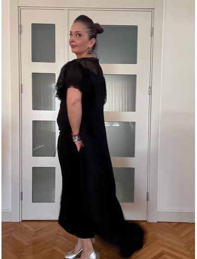 Vintage Uzun Siyah Kimono/ Sabahlık Vintage Uzun Siyah Kimono/ Sabahlık