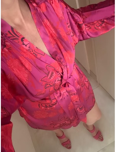 Be Retrokare Saten Fuşya Kimono Be Retrokare Saten Fuşya Kimono