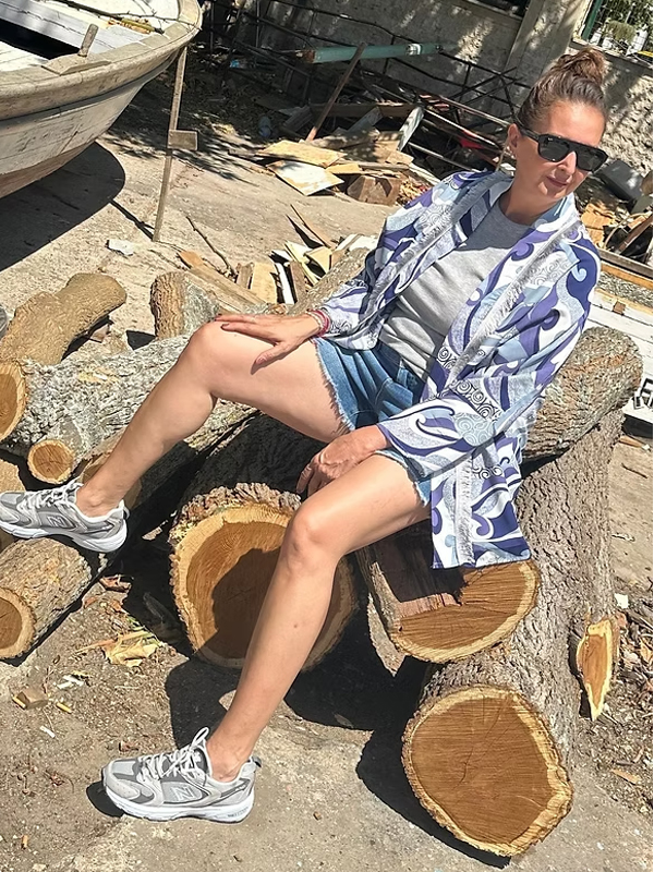 BE RETROKARE Hand Made Yaka Püskül Seritli Kimono