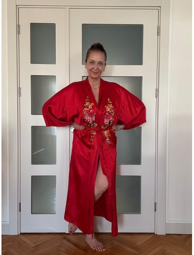 Vintage Nakışlı İpek Kimono Vintage Nakışlı İpek Kimono