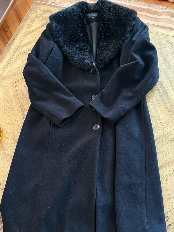 Vintage Peluş Yakalı Palto