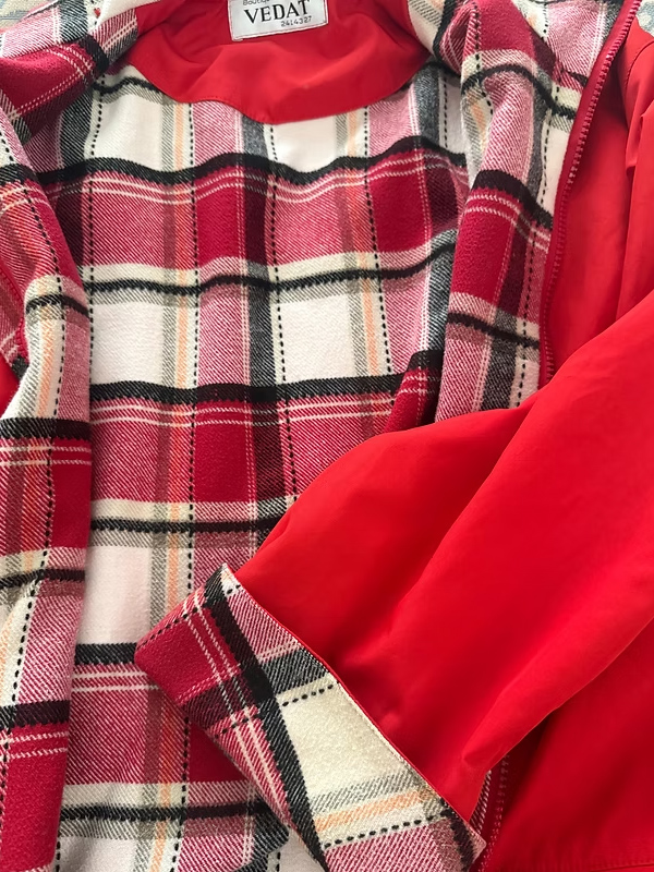 Vintage Ekose Astarlı Trençkot