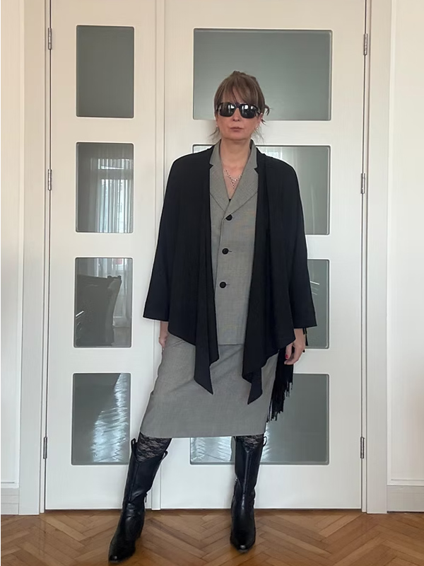 Vakko Vintage Süet Püsküllü Pelerin