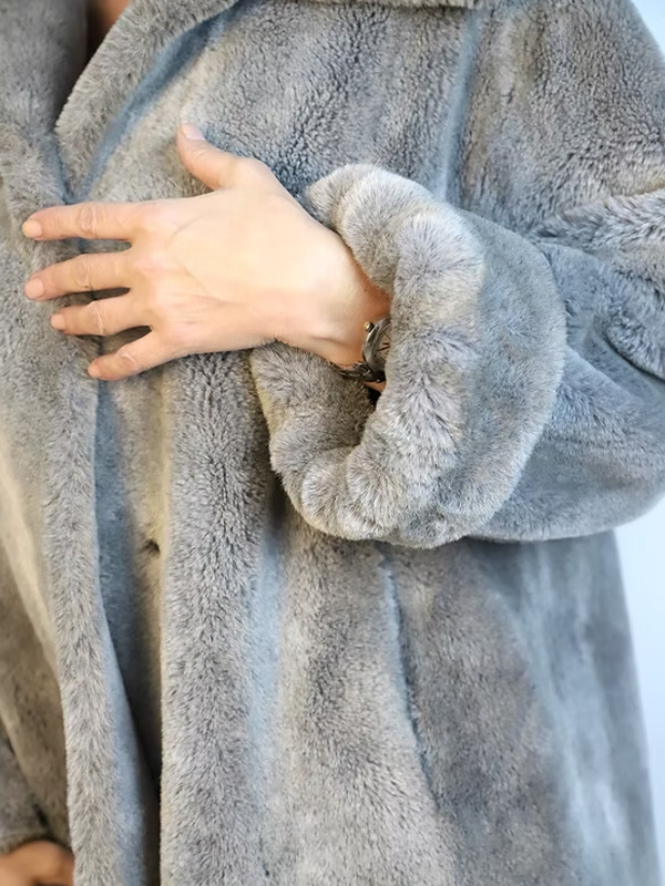 Premium Vintage Gri Peluş