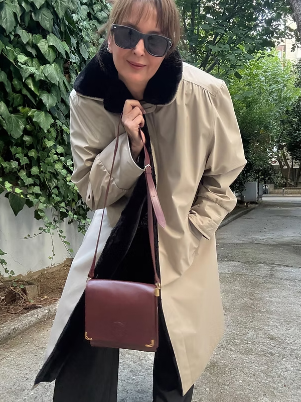 Vintage Trençkot / içi suni peluşlu