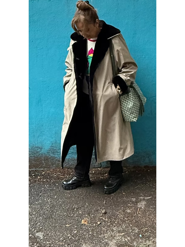 Vintage Trençkot / içi suni peluşlu