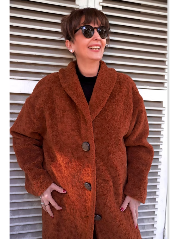 Vintage Tarçın Peluş Manto