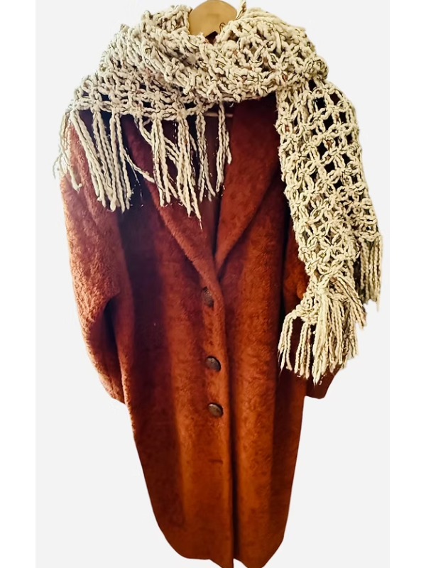 Vintage Tarçın Peluş Manto