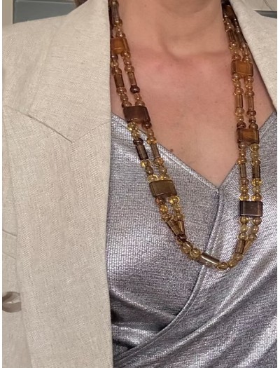 Vintage sıkma kehribar kolye