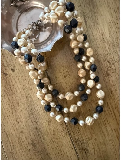 Vintage İnci görünümlü boncuk kolye