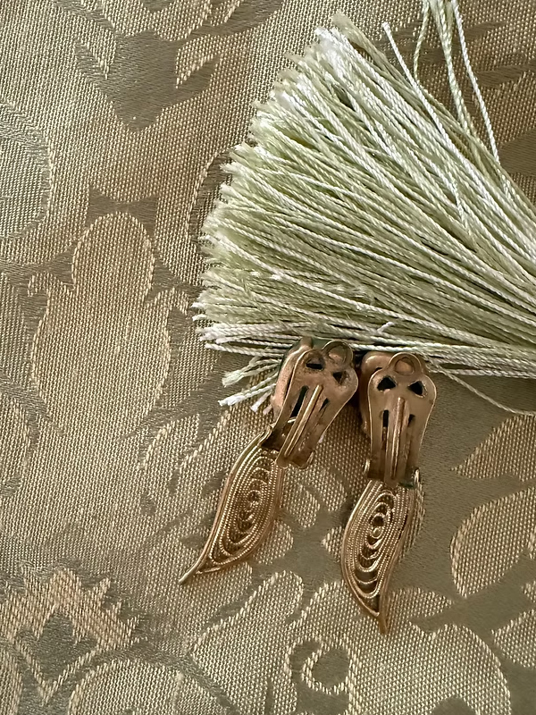 Vintage Gold & Doğaltaş Küpe