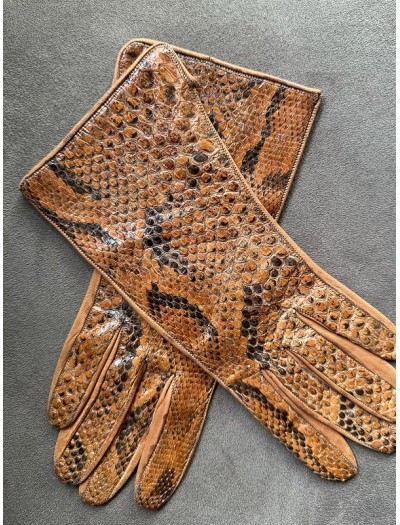 Vintage Yılan Derisi Eldiven