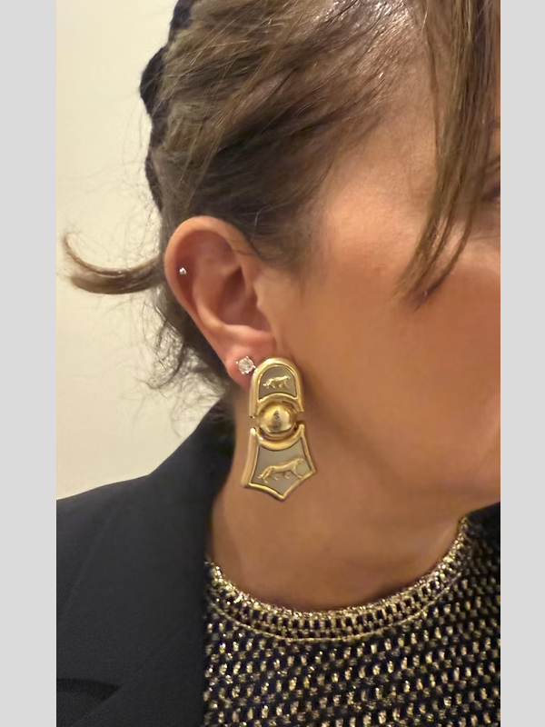 Vintage Jaguar Klipsli Küpe