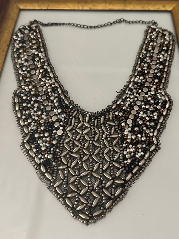 Vintage boncuk yaka kolye gold & silver