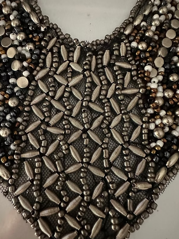 Vintage boncuk yaka kolye gold & silver