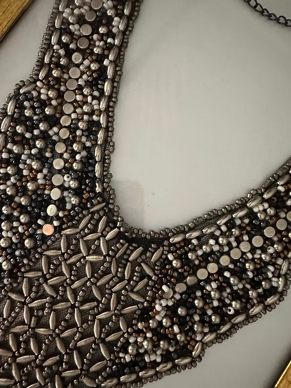 Vintage boncuk yaka kolye gold & silver