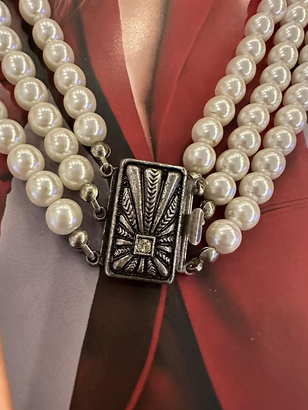 Vintage suni inci 3 sıra kolye