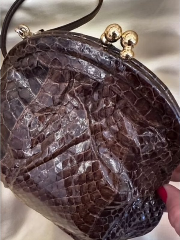 Vintage 80'ler yılan derisi çanta