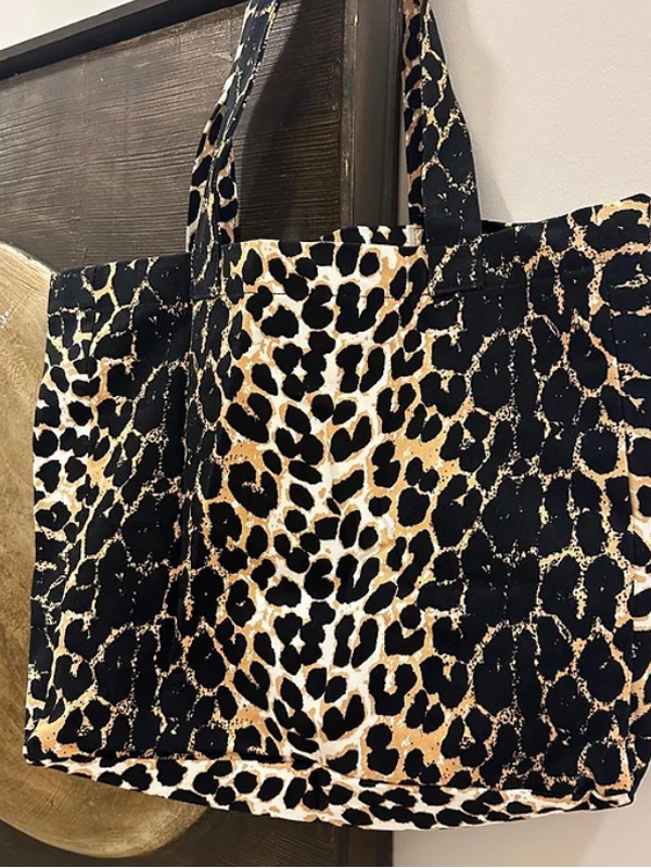 Be Retrokare Leopar Kanvas Çanta