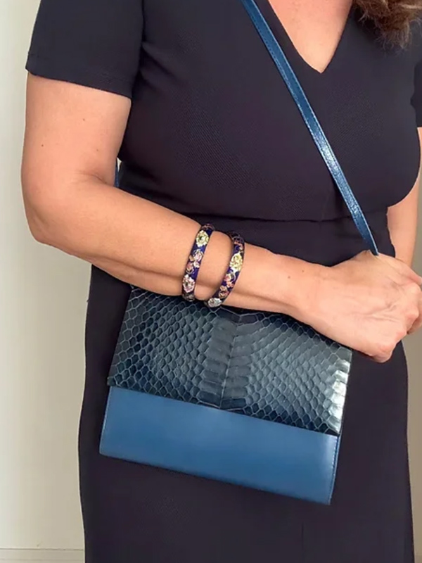 Vintage 80'ler  yılan derili çanta