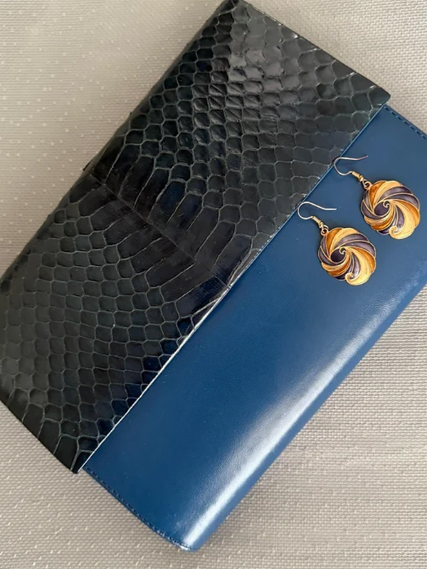 Vintage 80'ler  yılan derili çanta