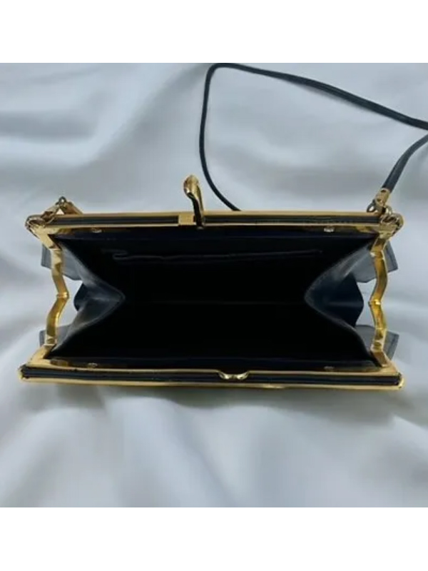 Vintage 80'ler  Lacivert Deri Çanta