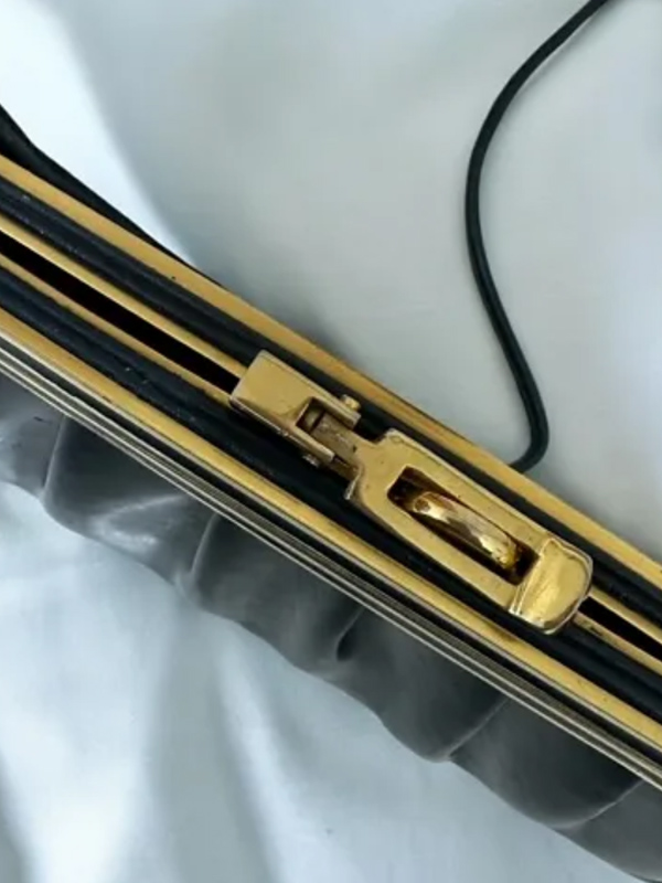 Vintage 80'ler  Lacivert Deri Çanta